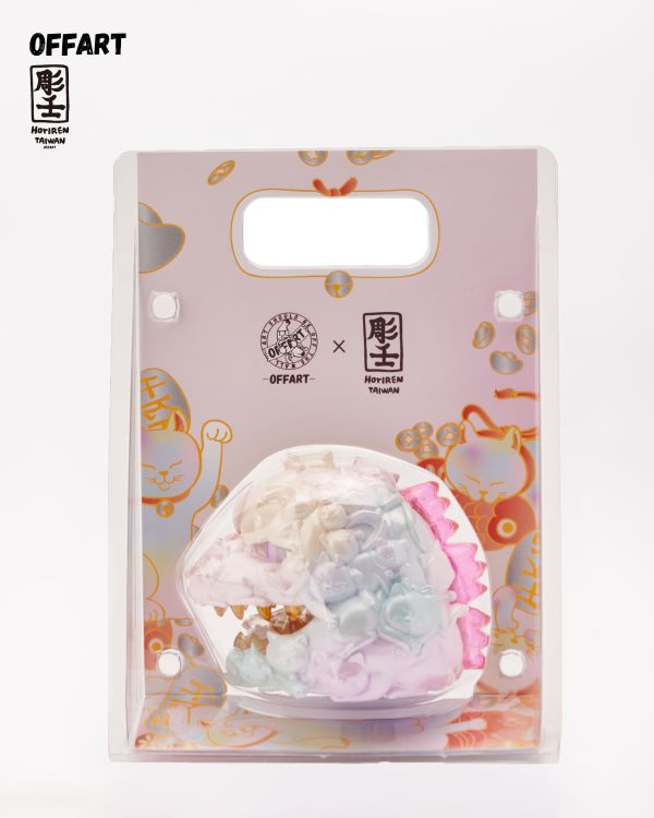 【預定】OFFART 彫壬 百貓紅蓮 Mini迷你招財頭雕 - 甜蜜糖霜版 