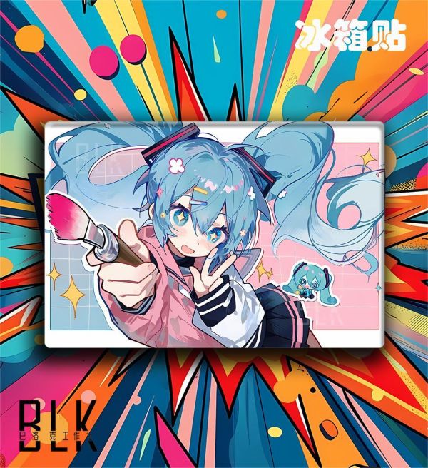 【海外代購】巴洛克 《畫師初音》初音未來歌姬miku公主殿下動漫裝飾畫冰箱貼 