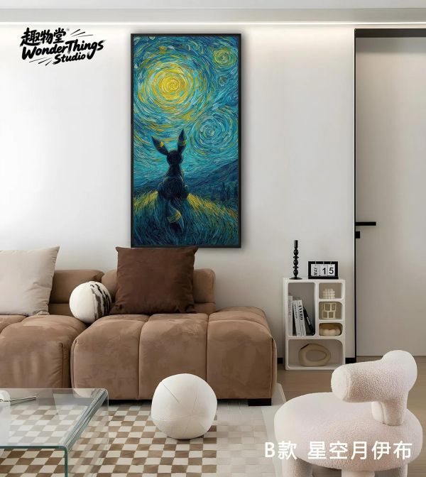 【海外代購】趣物堂 《梵高寶可夢油畫第二彈》肌理油畫復古裝飾畫 