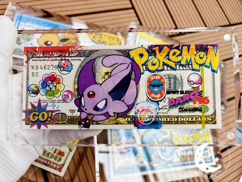 【海外代購】星空 《伊布系列美金版畫》寶可夢水伊布太陽仙子伊布Eevee伊貝神奇寶貝 