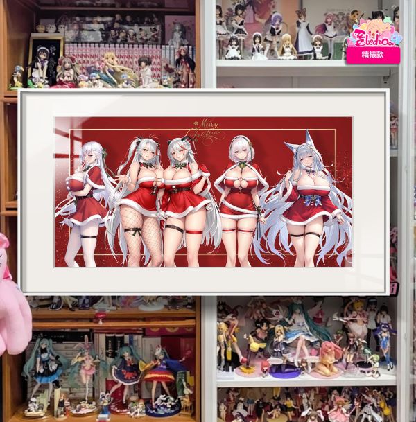 【海外代購】阿喵畫社 聖誕節限定 女神的禮物碧藍航線合輯 8k超清精裱畫 床頭地墊 護腕滑鼠墊 冰箱貼 