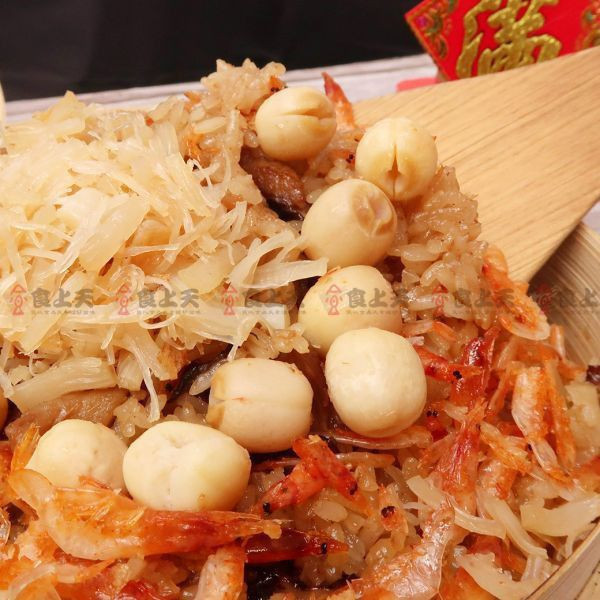 干貝蓮香櫻花蝦米糕 櫻花蝦,米糕,蓮子,干貝,干貝絲,年菜,宴客