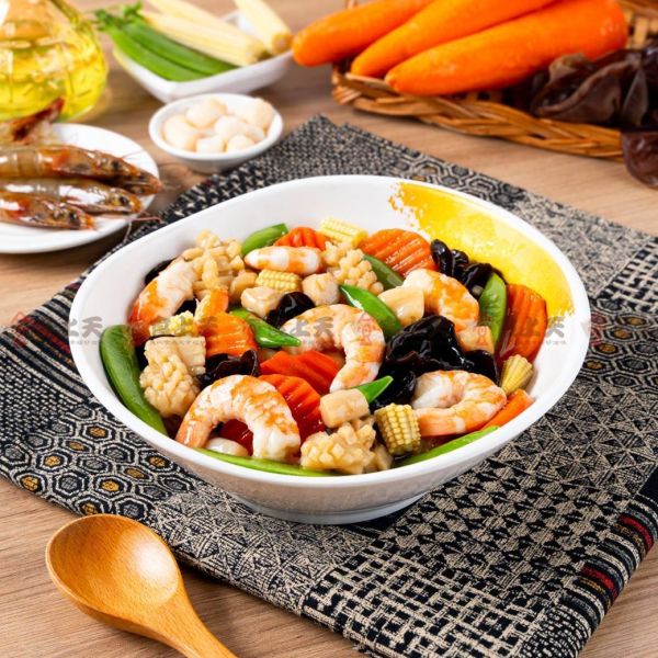 富貴干貝燴三鮮 年菜,三鮮,干貝,魷魚,蝦仁,羹,辦桌,流水席