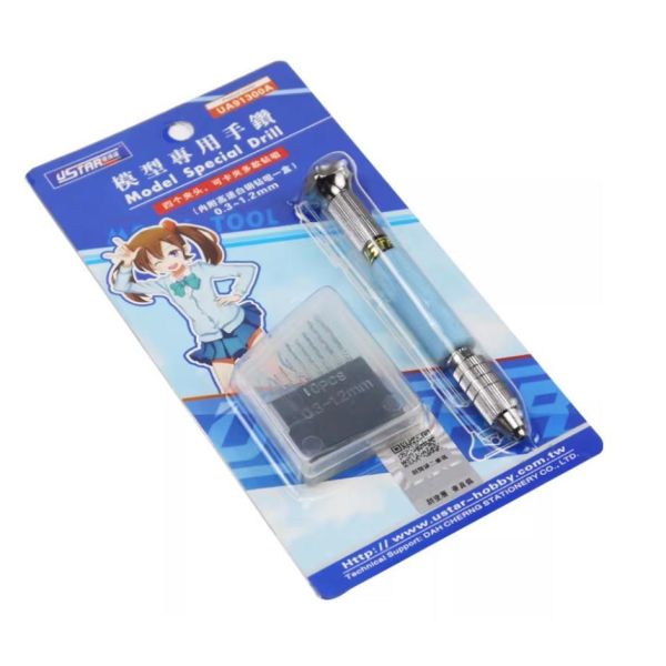 【鋼普拉】現貨 USTAR 優速達 鋼彈 模型專用 大手鑽組 + 鑽頭 10支 0.3~1.2mm UA91300A 【鋼普拉】現貨 USTAR 優速達 鋼彈 模型專用 大手鑽組 + 鑽頭 10支 0.3~1.2mm UA91300A
