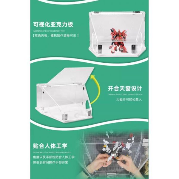 【鋼普拉】現貨 含LED燈 模型工作台 桌上型 壓克力 抽風箱 防塵箱 展示台 素組 打磨 拋光 組裝 粉塵 集塵箱 【鋼普拉】現貨 含LED燈 模型工作台 桌上型 壓克力 抽風箱 防塵箱 展示台 素組 打磨 拋光 組裝 粉塵 集塵箱