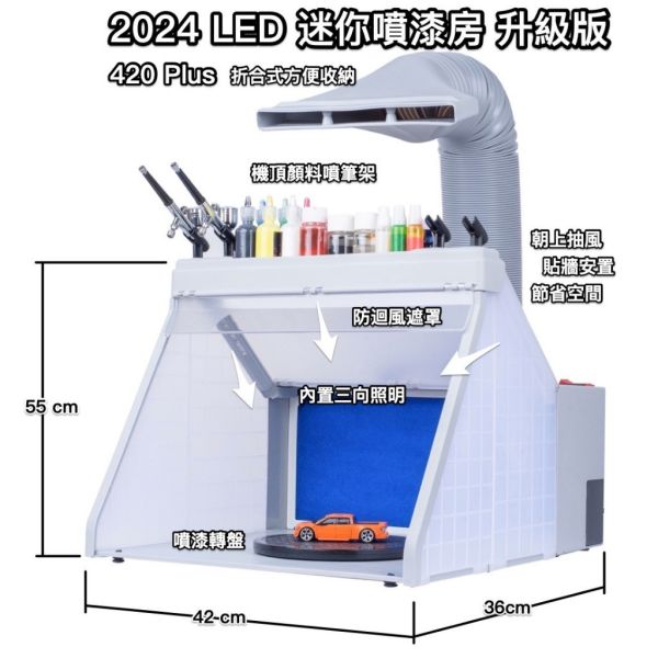 【鋼普拉】現貨 三合一 模型噴漆工作站 迷你噴漆房 噴漆抽風 LED 排風箱 抽風箱 模型噴漆 攝影棚 AF420 【鋼普拉】現貨 三合一 模型噴漆工作站 迷你噴漆房 噴漆抽風 LED 排風箱 抽風箱 模型噴漆 攝影棚 AF420