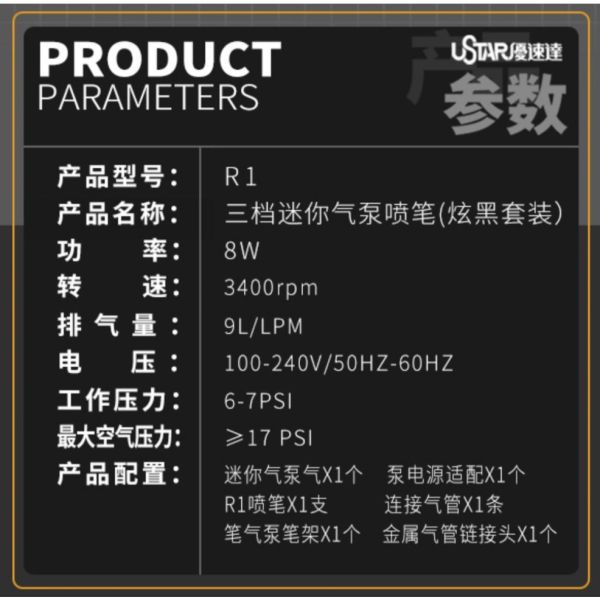 【鋼普拉】現貨 USTAR 優速達 R1迷你噴漆套組 電動噴筆 模型噴筆 鋼彈 隨身噴槍 充電式 空壓機 電動 噴漆筆 【鋼普拉】USTAR 優速達 R1迷你噴漆套組 電動噴筆 模型噴筆 鋼彈 隨身噴槍 充電式 空壓機 電動 噴漆筆