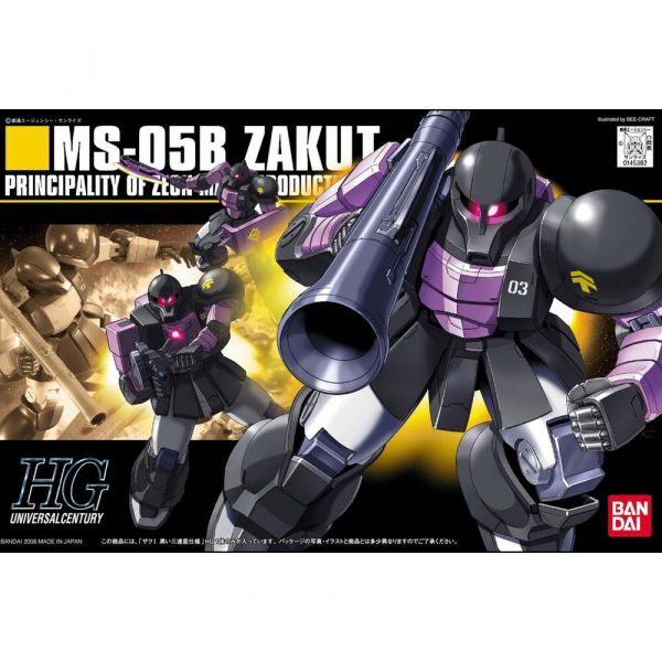 【鋼普拉】現貨 BANDAI《機動戰士鋼彈》HGUC 1/144 #068 MS-05B ZAKU I 薩克 I 黑色三連星式樣 【鋼普拉】BANDAI《機動戰士鋼彈》HGUC 1/144 #068 MS-05B ZAKU I 薩克 I 黑色三連星式樣樣