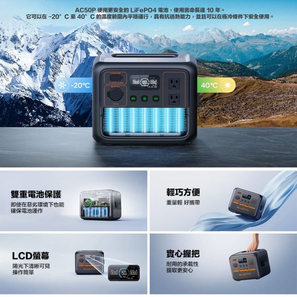 【BLUETTI】現貨 AC50P 700W 移動電源 + 100W太陽能板 戶外電池 行動電源 UPS 露營 車泊 【BLUETTI】現貨 AC50P 700W 移動電源 + 100W太陽能板 戶外電池 行動電源 UPS 露營 車泊