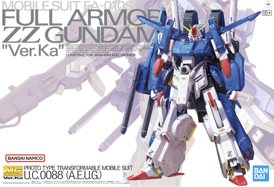 【鋼普拉】現貨 BANDAI 機動戰士鋼彈ZZ MG 1/100 FAZZ Ver. Ka 全裝甲型ZZ鋼彈 全武裝 【鋼普拉】現貨 BANDAI 機動戰士鋼彈ZZ MG 1/100 FAZZ Ver. Ka 全裝甲型ZZ鋼彈 全武裝