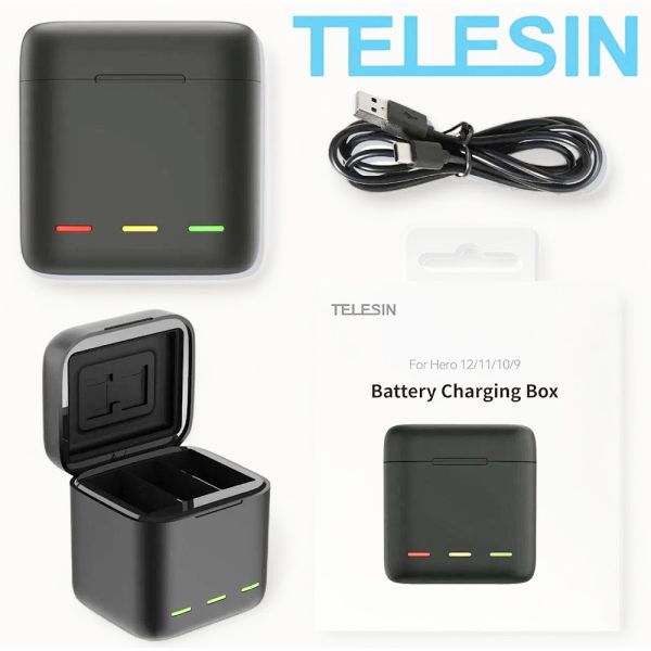 【eYe攝影】現貨 TELESIN 泰迅 GOPRO HERO 9 10 11 12 收納式 三槽充電器 收納盒 三充 【eYe攝影】現貨 TELESIN 泰迅 GOPRO HERO 9 10 11 12 收納式 三槽充電器 收納盒 三充