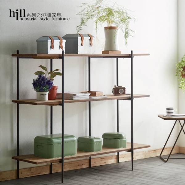 HILL工業風系列-三層開放架 工業風,實木家具