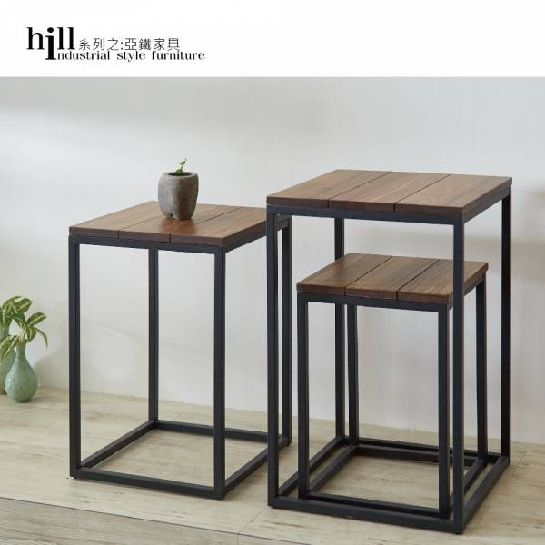 HILL工業風系列-三合一花架桌 工業風,實木家具