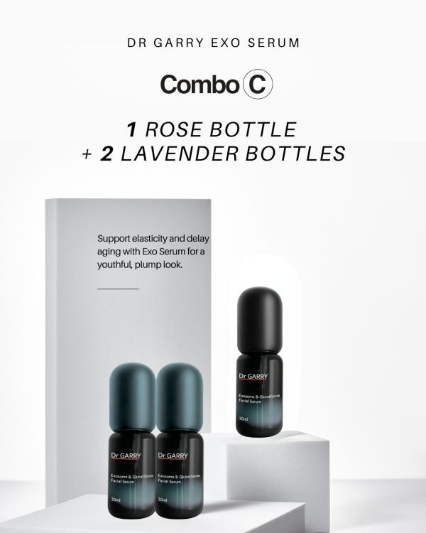 Dr Garry Exo Serum (Rose/Lavender) 30ml Developed by a UK Medical Aesthetic Clinic, Exosome Serum, Rosa Damascena, Rosa Rugosa, Hydrating Serum, Repairing Serum, Skin Brightening, Skin Firming, Anti-Aging, Sensitive Skin Care, Glutathione,