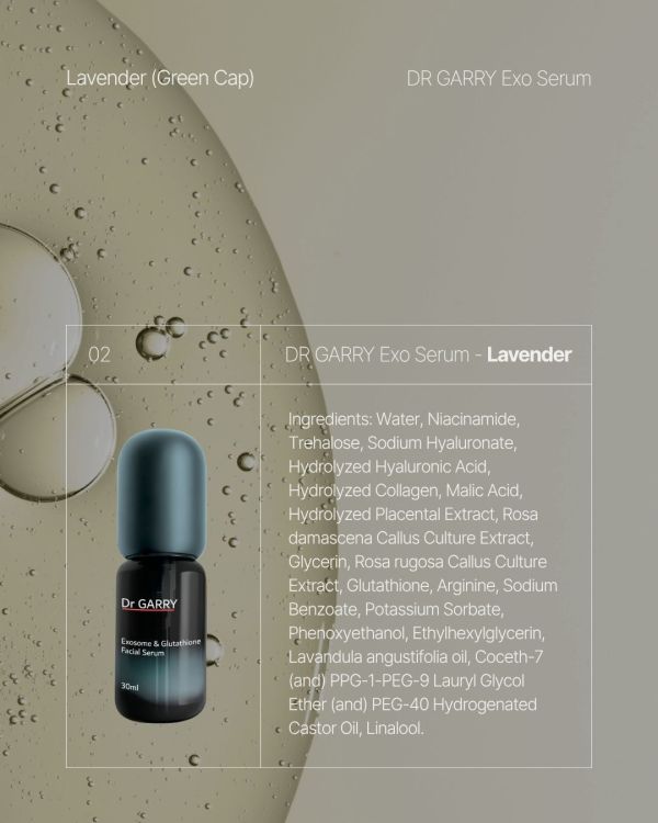 Dr Garry Exo Serum (Rose/Lavender) 30ml Developed by a UK Medical Aesthetic Clinic, Exosome Serum, Rosa Damascena, Rosa Rugosa, Hydrating Serum, Repairing Serum, Skin Brightening, Skin Firming, Anti-Aging, Sensitive Skin Care, Glutathione,