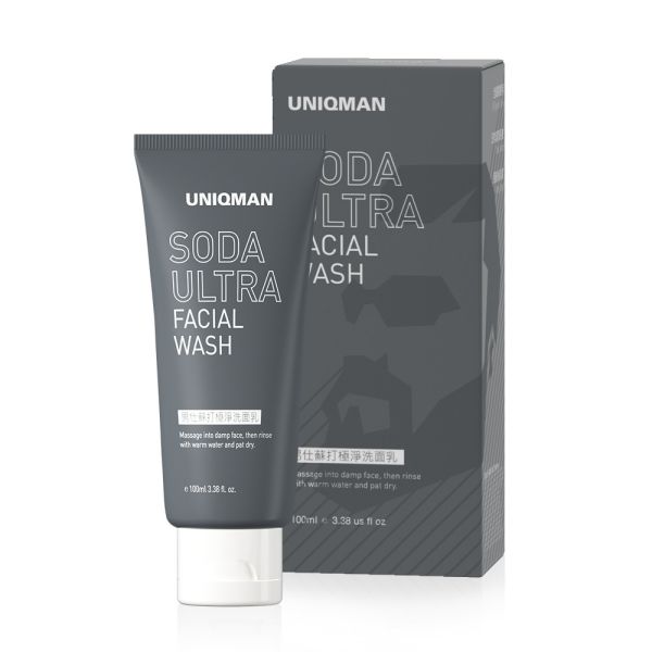 【50%OFF福利品】UNIQMAN 男仕蘇打極淨洗面乳（100ml/條）【深層潔淨】 