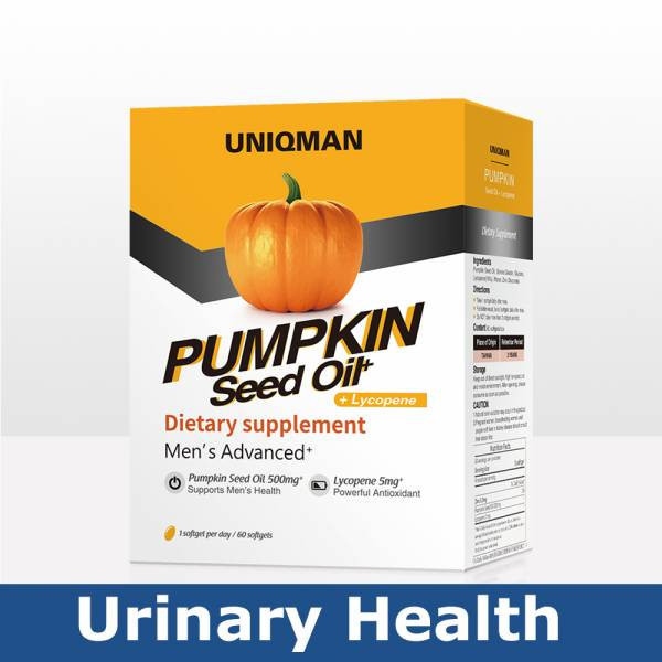 UNIQMAN Pumpkin Seed Oil+Lycopene Softgels (60 softgels/packet) x 5 packets【Healthy Prostate】 Pumpkin seed oil, lycopene, men's urinary health, frequent bathroom tips solver, men's urinary health supplement,men's supplement, frequent urination