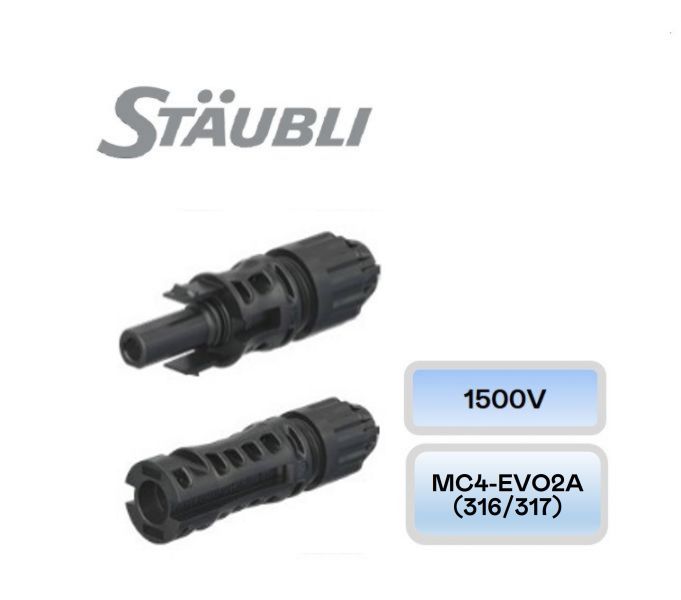 Staubli史陶比爾連接器1500V MC4-EVO2A Connector(316/317)/適用電纜外徑4.7-6.4mm 連接器,史陶比爾,Staubli