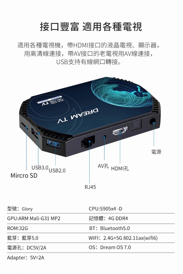 Dream TV 夢想盒子 榮耀六代  夢想數位 AI語音遙控 支援8K高畫質 WIFI 6 機上盒 