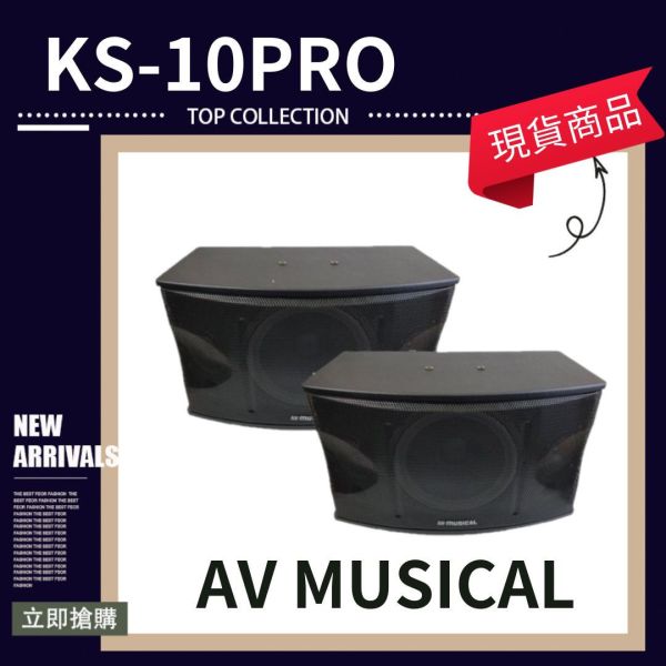 【AV MUSICAL】KS-10PRO 懸吊式/平放式卡拉OK專用喇叭(對) 全新公司貨 