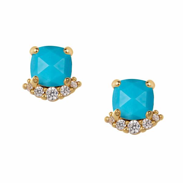 Heilo Jewelry - Fiona Studs - Glod/Turqouise 