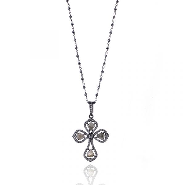 30cm Labradorine Cross Pendant w/ Handmade Hemitate Necklace 30cm Labradorine Cross Pendant w/ Handmade Hemitate Necklace