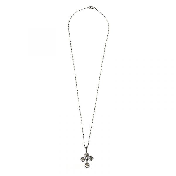 30cm Labradorine Cross Pendant w/ Handmade Hemitate Necklace 30cm Labradorine Cross Pendant w/ Handmade Hemitate Necklace