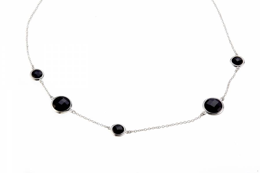36cm Round ONYX White Gold Necklace 36cm Round ONYX White Gold Necklace