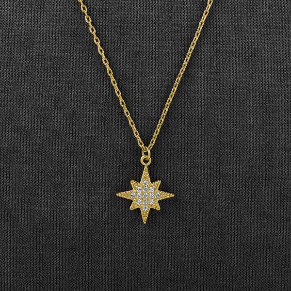 Mini Northstar Necklace with 14 K matte gold plating Mini Northstar Necklace with 14 K matte gold plating