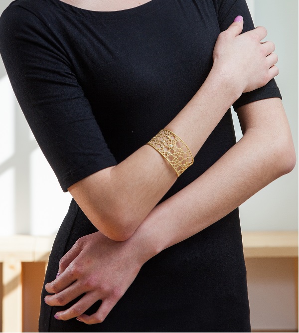 Wire Inlay Gold Bracelet w/ CZ Wire Inlay Gold Bracelet w/ CZ