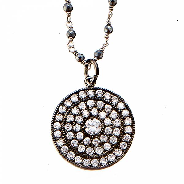 18cm Necklace w/ BRP Medal Pendant & Clear CZ 18cm Necklace w/ BRP Medal Pendant & Clear CZ