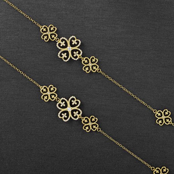 Heart shape cross long necklace with 14 K matte gold plating Heart shape cross long necklace with 14 K matte gold plating