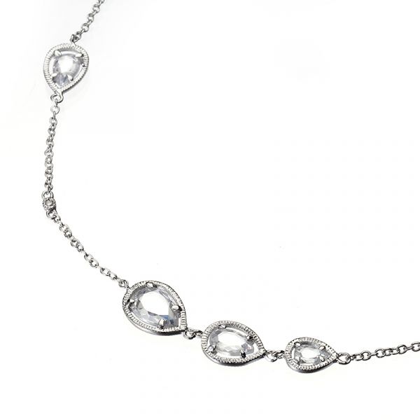 36cm Clear CZ RP Long Necklace 36cm Clear CZ RP Long Necklace