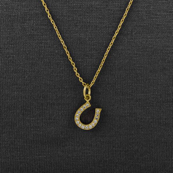Mini hourse shose necklace with 14K matte gold plating Mini hourse shose necklace with 14K matte gold plating