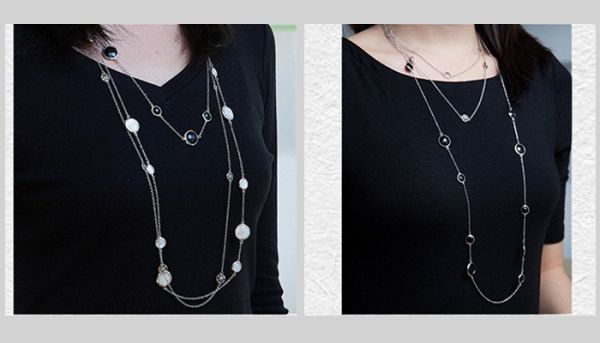 36cm Round ONYX White Gold Necklace 36cm Round ONYX White Gold Necklace