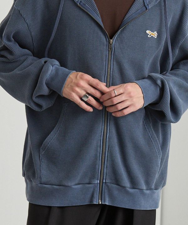 日本 PENNEYS 小狐狸復古刷舊華夫格連帽外套 4色 Kueindyis,KNS日本選物,Converse,復古,上衣,日本代購,mono-mart,penneys