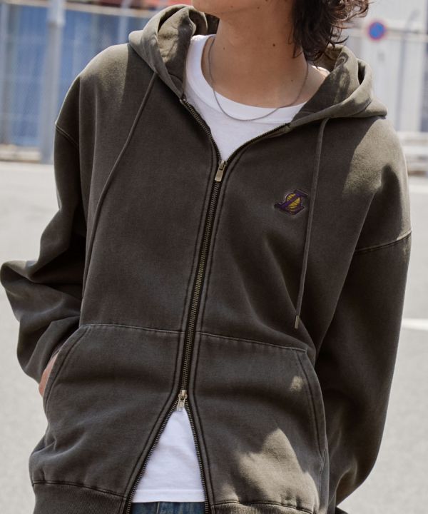 日本限定 NBA 復古做舊寬鬆連帽雙拉鏈外套 湖人/公牛/賽爾提克 Kueindyis,KNS日本選物,Converse,復古,上衣,日本代購,NBA