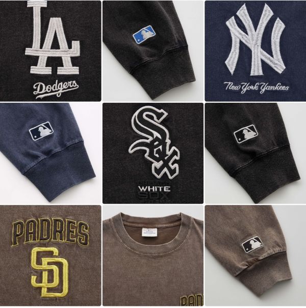 日本MLB 美式復古刷舊寬鬆衛衣 道奇/洋基/教士/白襪 Kueindyis,KNS日本選物,MLB,道奇,洋基,道奇,教士,帽踢,白襪