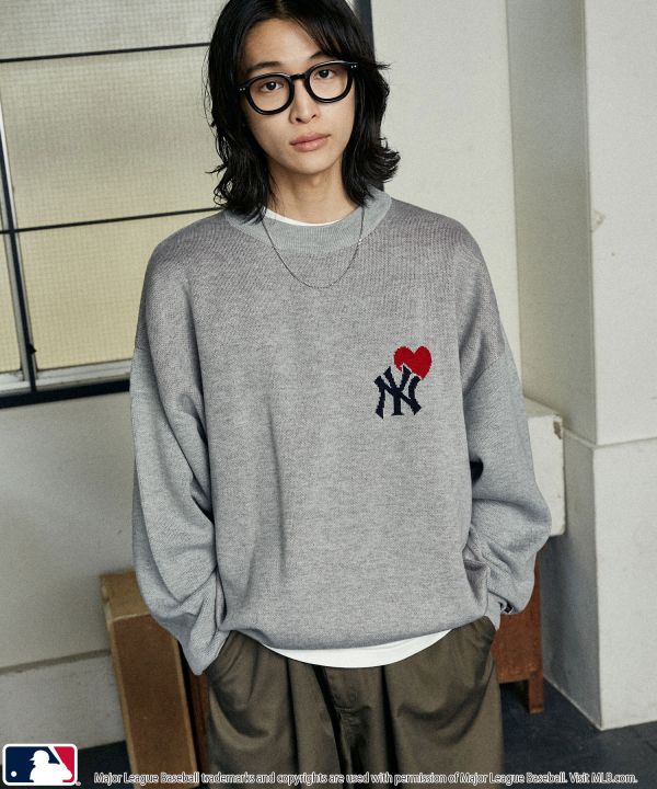 日本MLB 愛心隊徽針織圓領毛衣 道奇/洋基/教士 Kueindyis,KNS日本選物,MLB,道奇,洋基,道奇,教士,帽踢,日本MLB