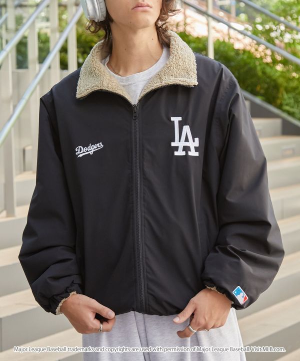 日本限定 MLB 雙面穿尼龍x羊羔絨夾克 道奇/洋基/教士 Kueindyis,KNS日本選物,MLB,道奇,洋基,道奇,教士,帽踢,夾克,外套