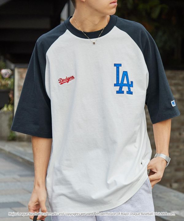 日本MLB 緞面刺繡寬鬆純棉短T 道奇/洋基/教士 Kueindyis,KNS日本選物,MLB,道奇,洋基,道奇,教士,帽踢