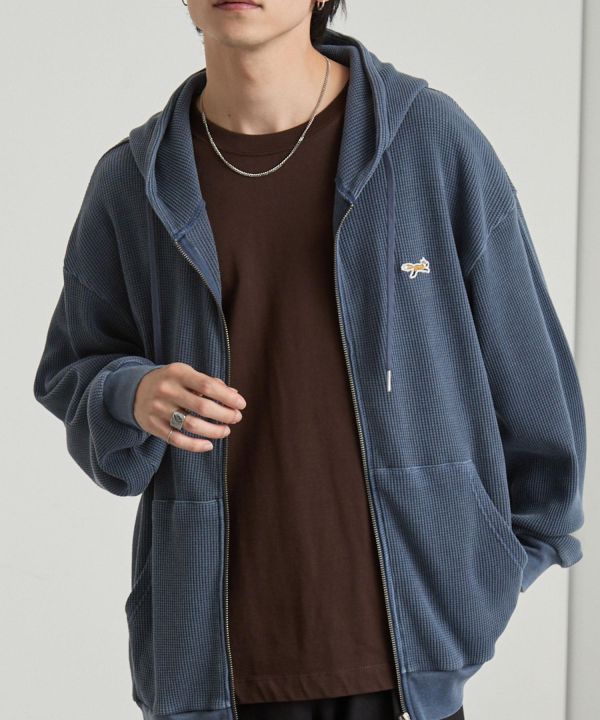 日本 PENNEYS 小狐狸復古刷舊華夫格連帽外套 4色 Kueindyis,KNS日本選物,Converse,復古,上衣,日本代購,mono-mart,penneys