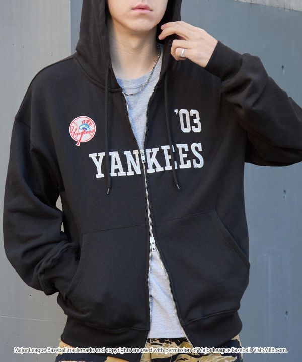 日本限定 MLB 美式寬鬆雙拉鏈連帽外套 道奇/洋基/教士 Kueindyis,KNS日本選物,MLB,道奇,洋基,道奇,教士,帽踢