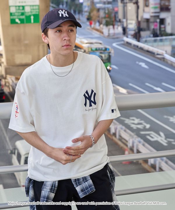 日本MLB 緞面刺繡寬鬆純棉短T 道奇/洋基/教士 Kueindyis,KNS日本選物,MLB,道奇,洋基,道奇,教士,帽踢