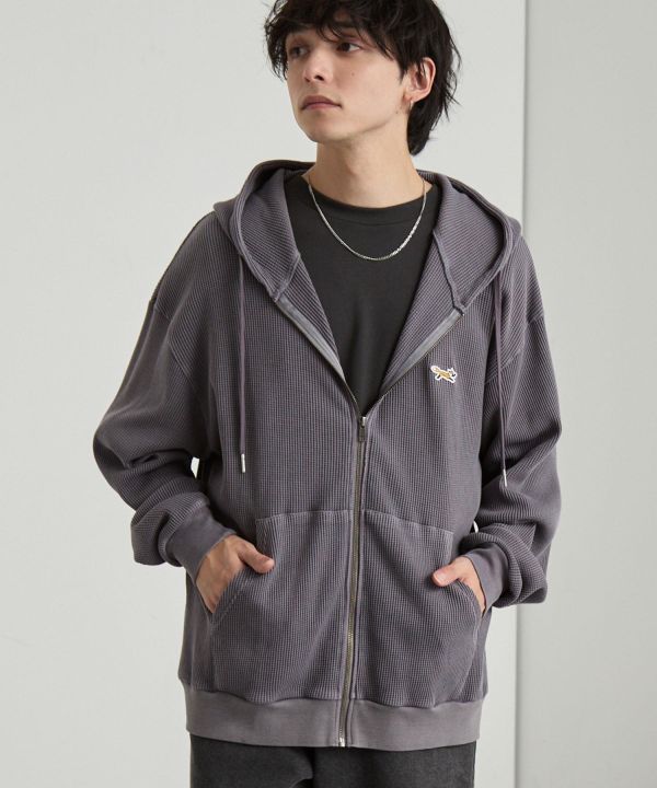 日本 PENNEYS 小狐狸復古刷舊華夫格連帽外套 4色 Kueindyis,KNS日本選物,Converse,復古,上衣,日本代購,mono-mart,penneys