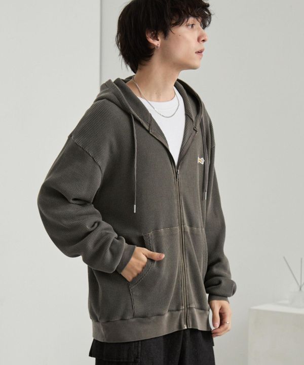 日本 PENNEYS 小狐狸復古刷舊華夫格連帽外套 4色 Kueindyis,KNS日本選物,Converse,復古,上衣,日本代購,mono-mart,penneys