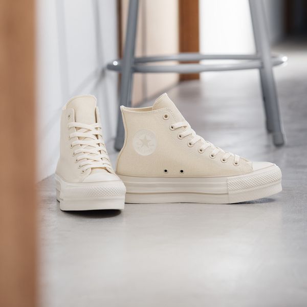 Converse All Star Ⓡ LIFTED HI 奶油白厚底高筒帆布鞋 Kueindyis,KNS日本選物,Converse Japan,Converse, Converse All Star ®,Converse ALL STAR Ⓡ LIFTED HI,日本代購