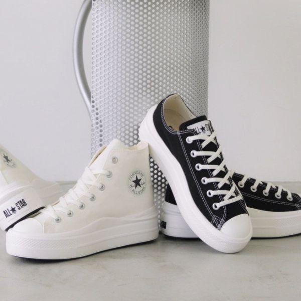 Converse All Star Light 輕量波浪厚底帆布鞋 黑白 高筒/低筒 Kueindyis,KNS日本選物,Converse Japan,Converse,Converse All Star Light PLTS HI,Converse All Star Light PLTSⅡOX