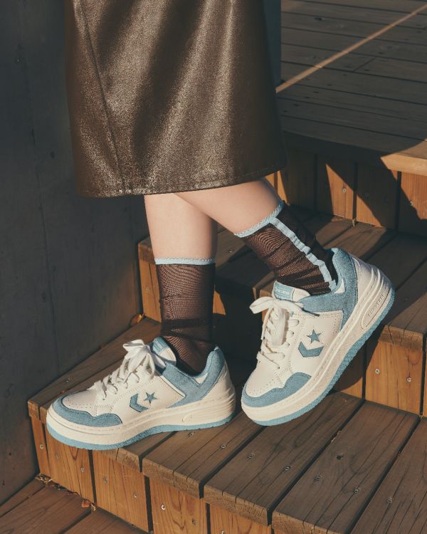 Converse Weapon 麂皮厚底滑板鞋 米灰/天空藍 Kueindyis,KNS日本選物,Converse Japan,Converse Weapon SK OX,滑板鞋,日本球鞋代購,Converse WEAPON PLTS SD OX