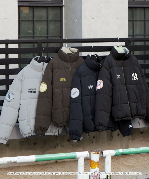 日本限定 MLB 雙面穿立領厚夾克 道奇/洋基/教士 Kueindyis,KNS日本選物,MLB,道奇,洋基,道奇,教士,帽踢